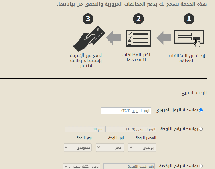 الاستفسار عن المخالفات المرورية برقم اللوحة الشارقة 