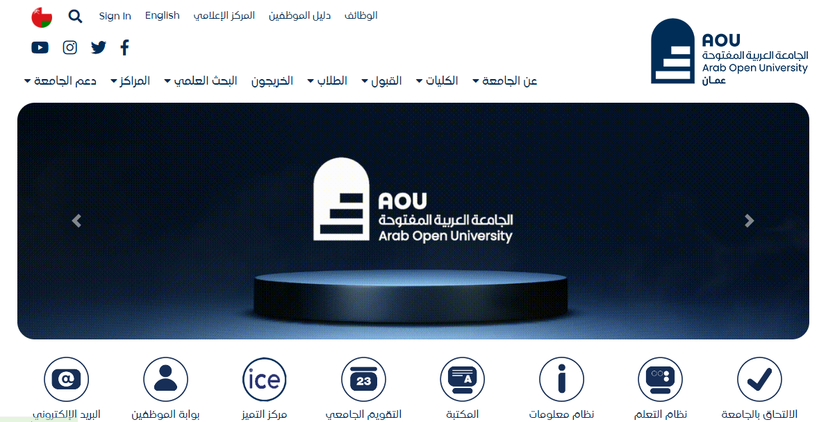 موقع الجامعة العربية المفتوحة مسقط