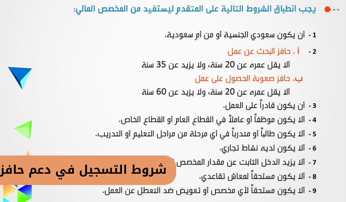 شروط التسجيل في دعم حافز 