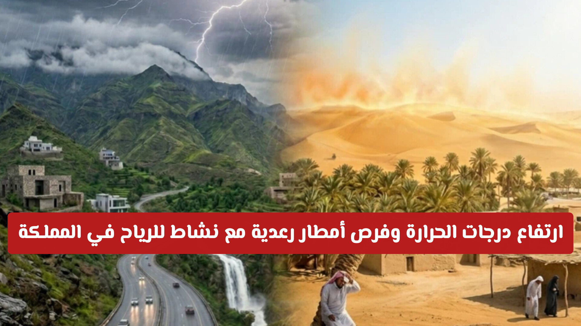 الأرصاد السعودية: ارتفاع درجات الحرارة وفرص أمطار رعدية مع نشاط للرياح المثيرة للأتربة على عدة مناطق