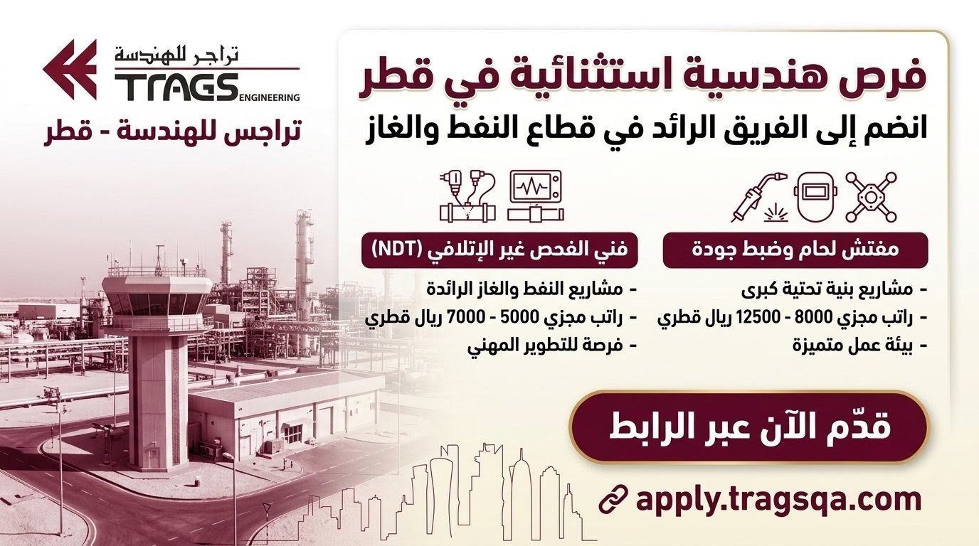 فرصة عمل مميزة: أحدث وظائف شركة تراجس الهندسية في قطر للقطاع النفطي