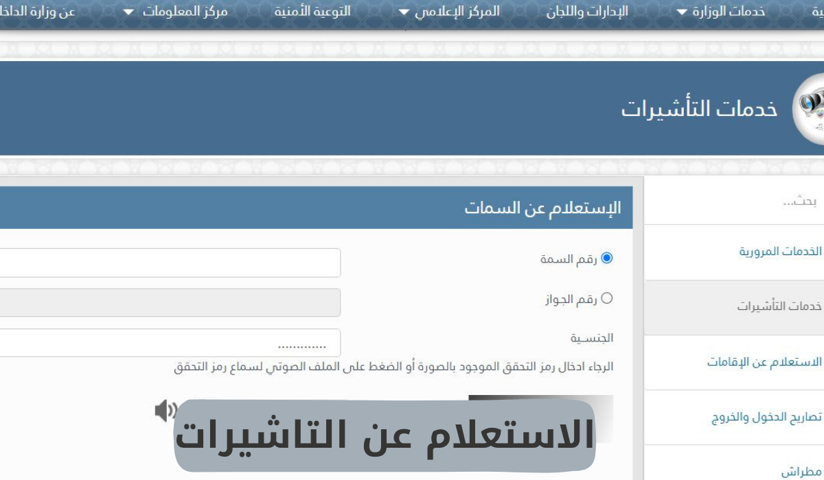 الاستعلام عن التاشيرات