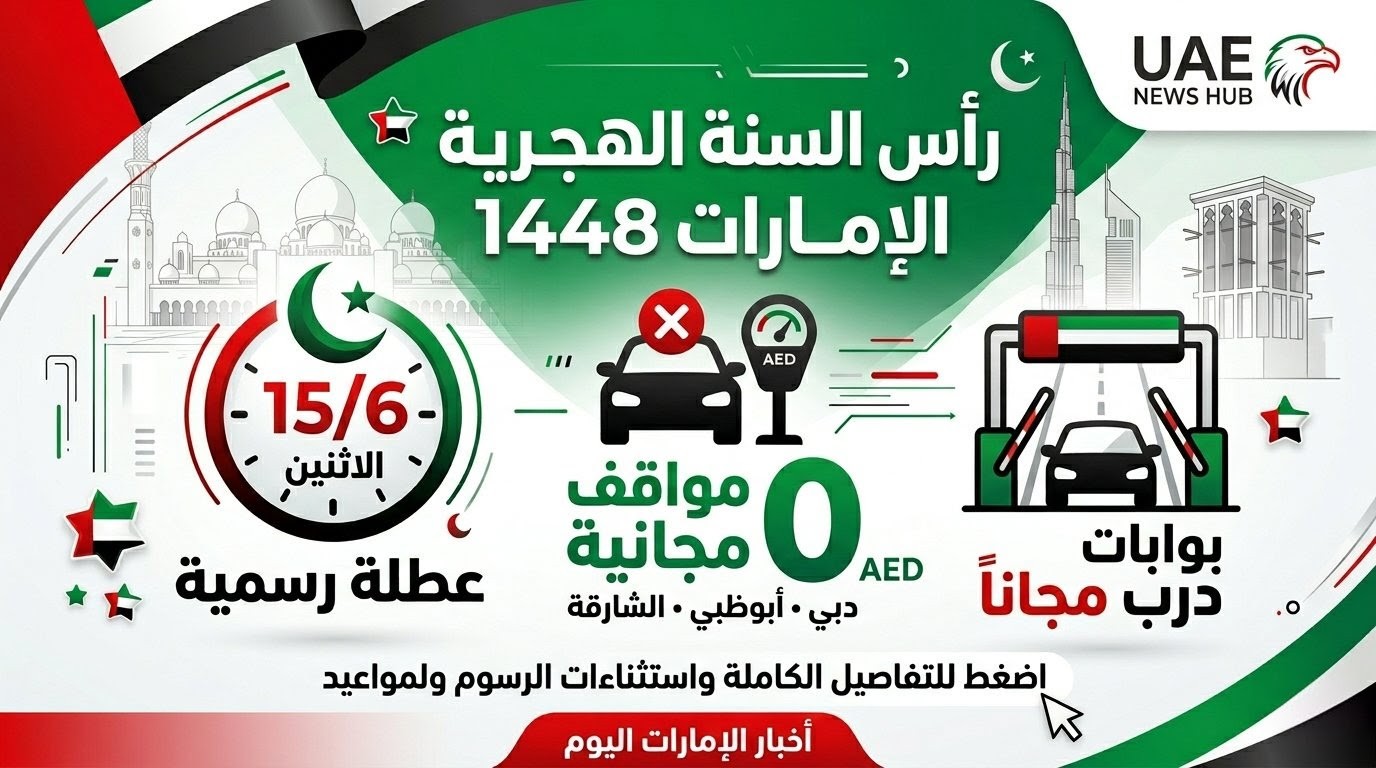 رسمياً.. مواقف السيارات مجاناً في دبي وأبوظبي والشارقة يوم الاثنين (التفاصيل كاملة)