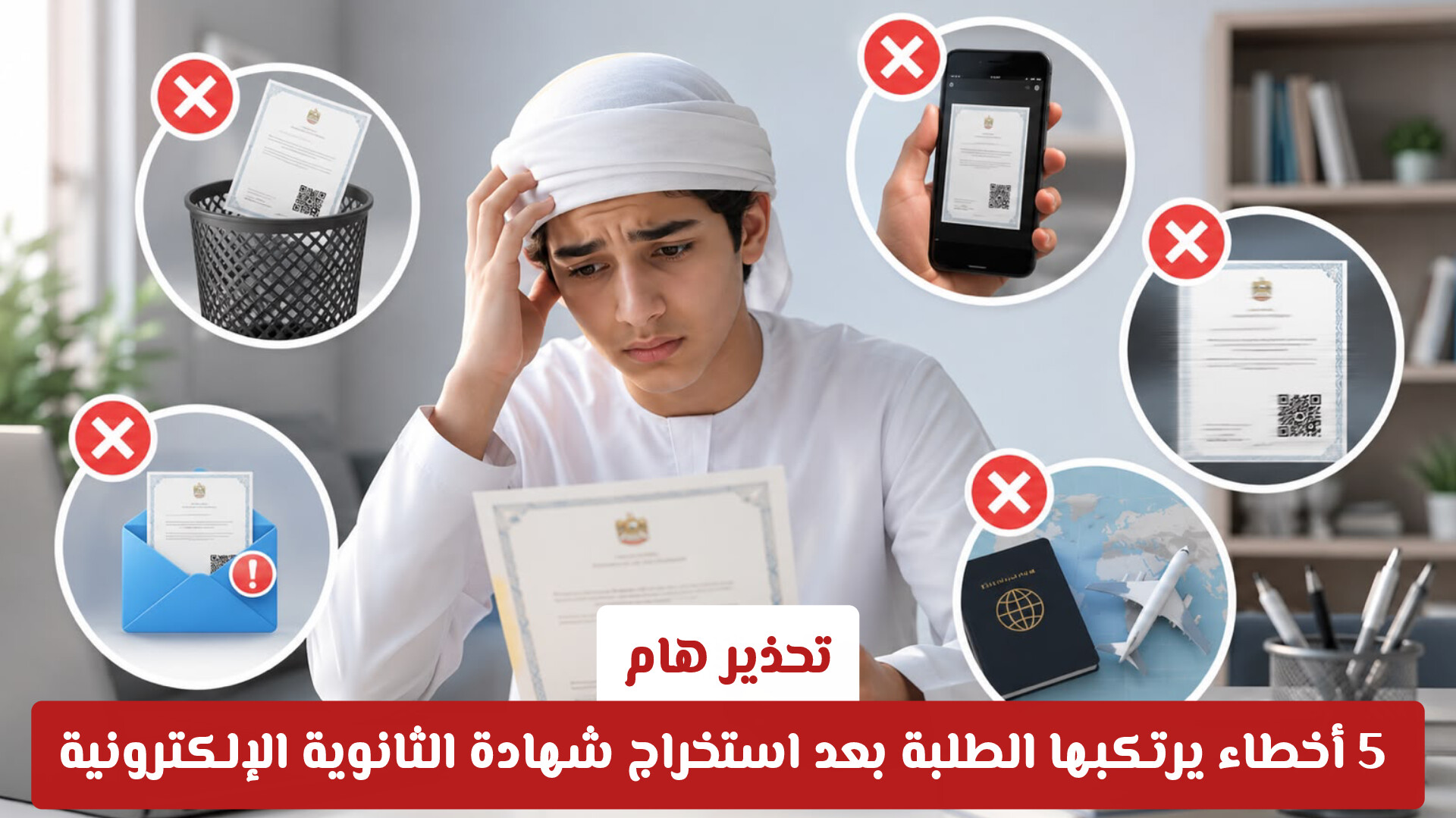 تحذير هام ..  5 أخطاء يرتكبها الطلبة في الإمارات بعد استخراج شهادة الثانوية الإلكترونية