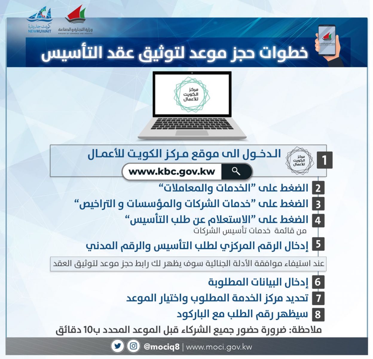 طريقة حجز موعد في مركز الكويت للأعمال الإلكترونية