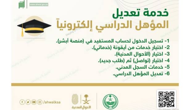 أبشر تعديل المؤهل الدراسي