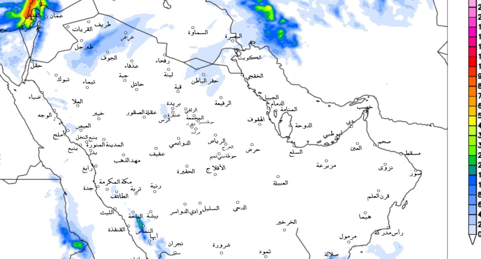 موجة برد قوية على تلك المناطق السعودية